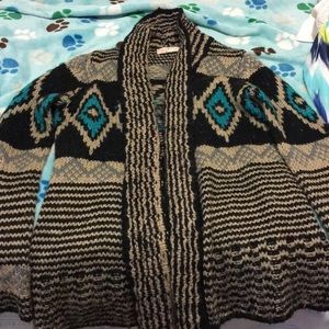 Tan and black cardigan